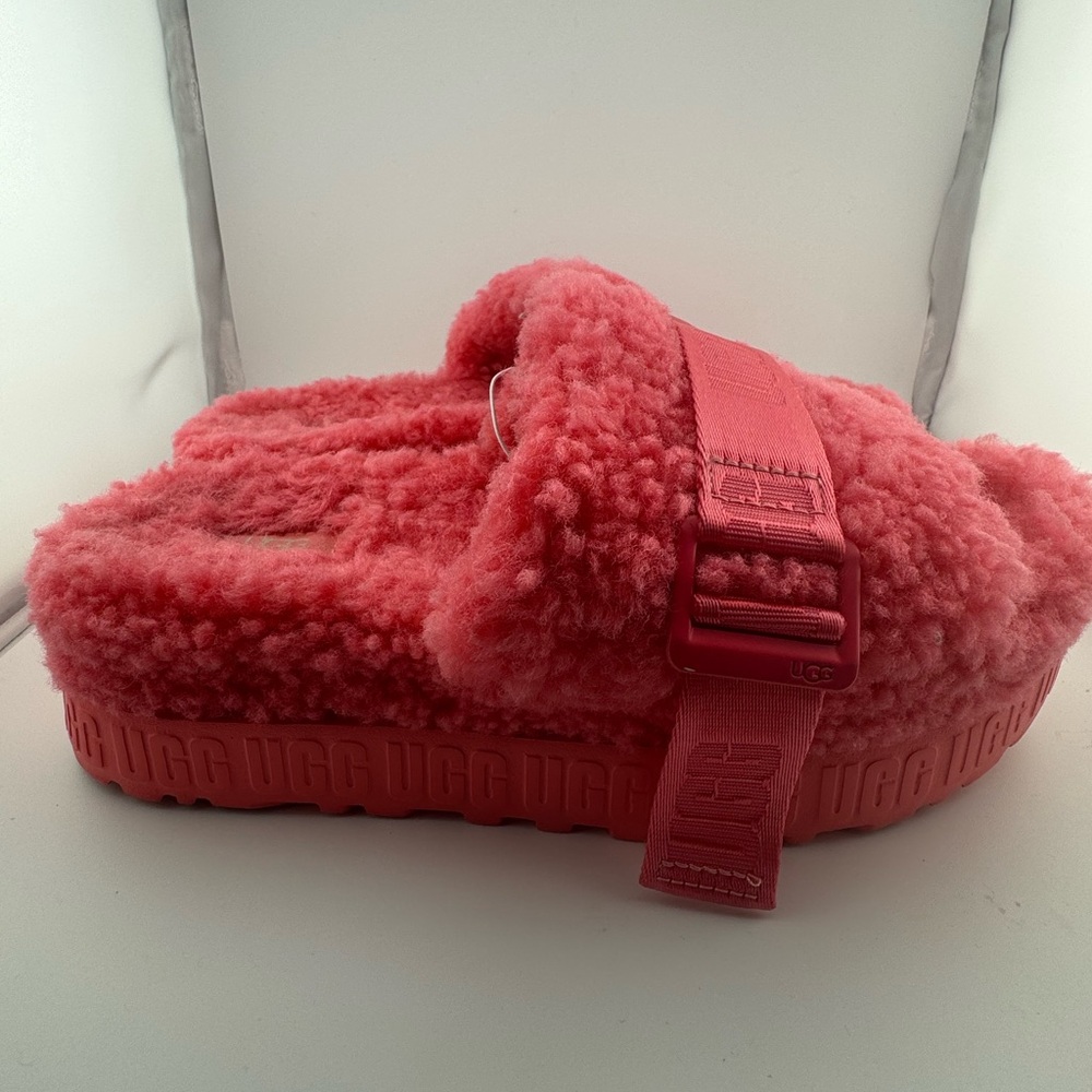 UGG Coral Pink Fluff Slides - Picture 5 of 7